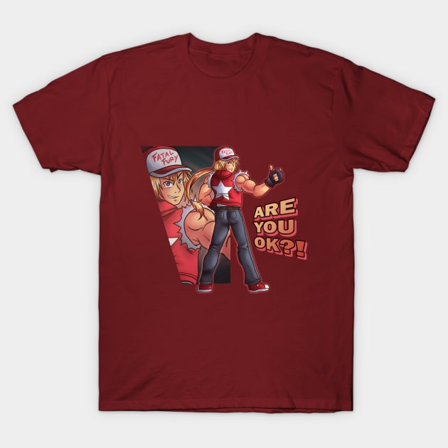 Terry Bogard ARE YOU OK?! T-Shirt by IanDimas